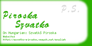 piroska szvatko business card